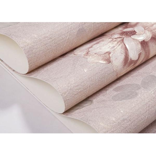 Purple Rustic Floral Patterned Wallpaper For Living Rooms , Home Decorating Wallpaper