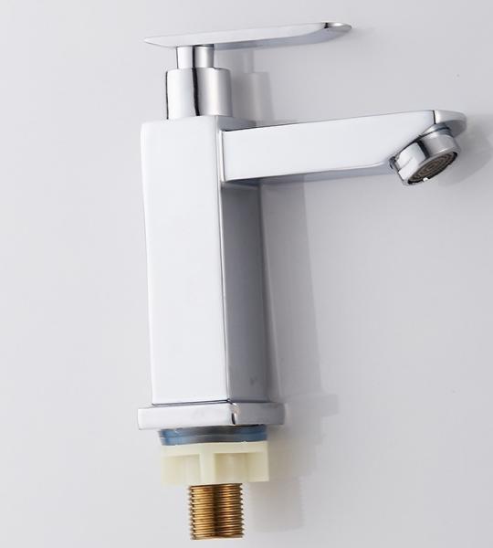 Zinc Square Single Cold Basin Tap Lever Handle Vessel Sink Faucet