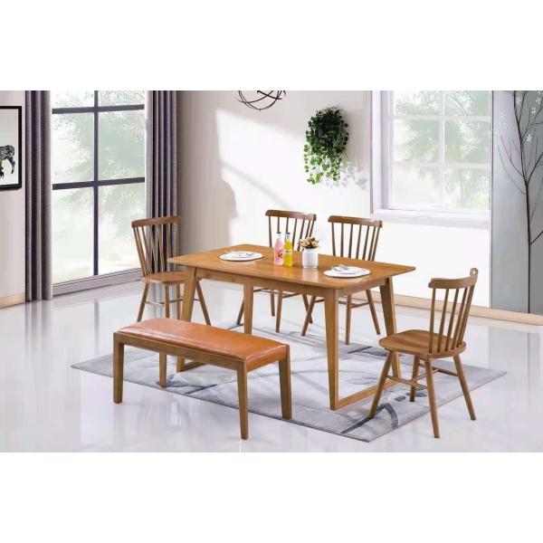 Stackable Cafeteria Antique Oak Dining Chairs With Leather Seat