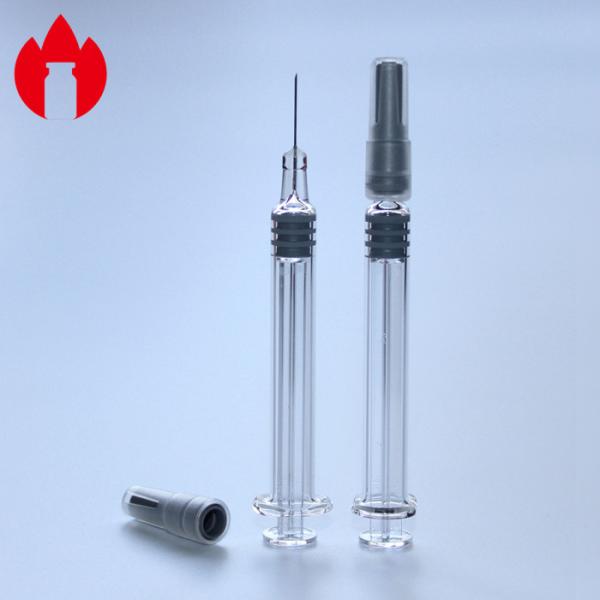 1ml Slight Glass Prefilled Syringes Transparent Color For Cosmetics