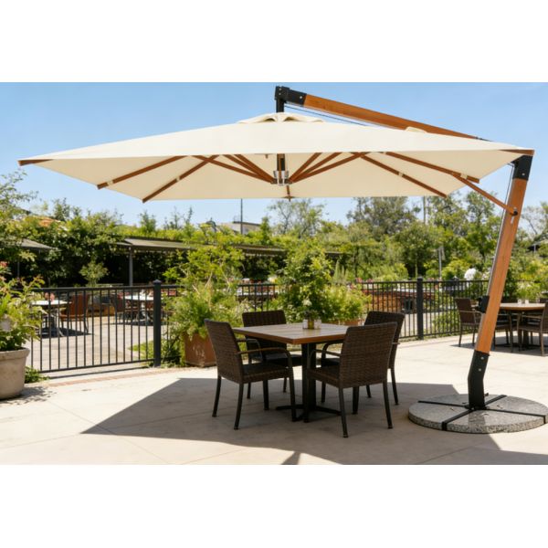 Outdoor Wood Like Aluminum Pole Beach Umbrella Garden Umbrella Parasol Patio Umbrella