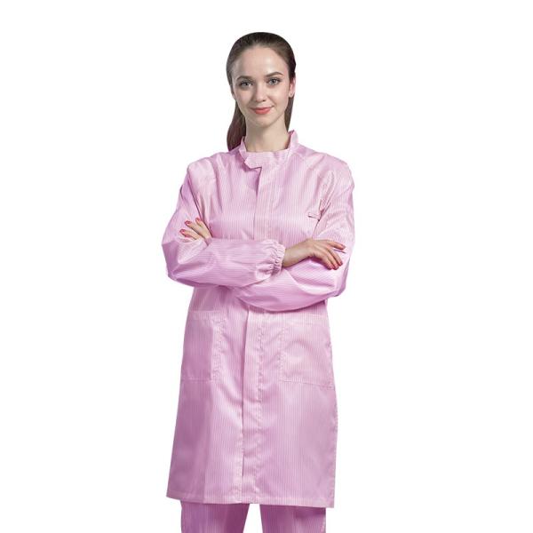 Laboratory Medical ESD Anti Static Garments Turndown Collar Coat