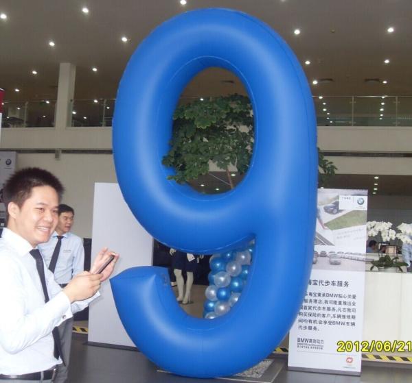 customized giant advertising lighting inflatable number 9 balloon