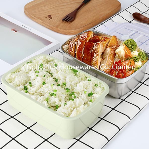 900ml Rectangular Stainless Steel Lunch Box Picnic Food Fruit Storage