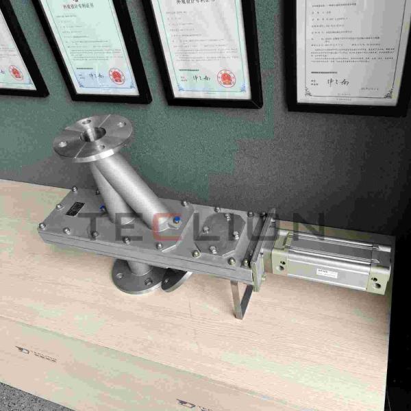 Valve de changement de ligne en acier inoxydable, adaptée au transport pneumatique en phase diluée ou au déchargement par gravité