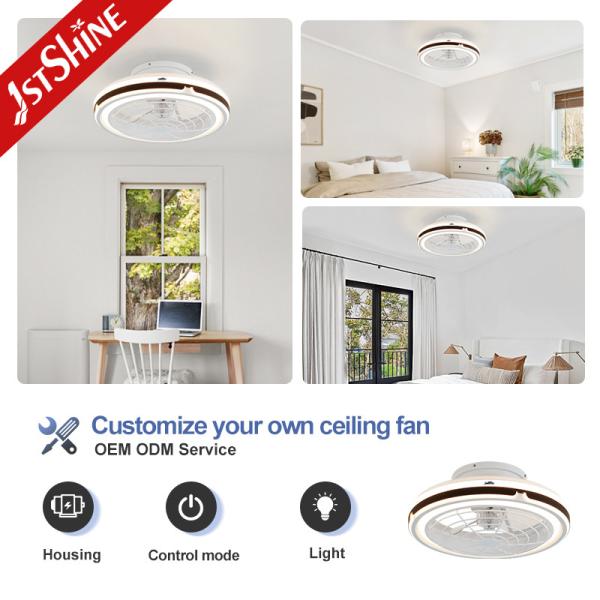Silent DC Motor Ceiling Fan with LED Light and APP Control for Bedroom Use
