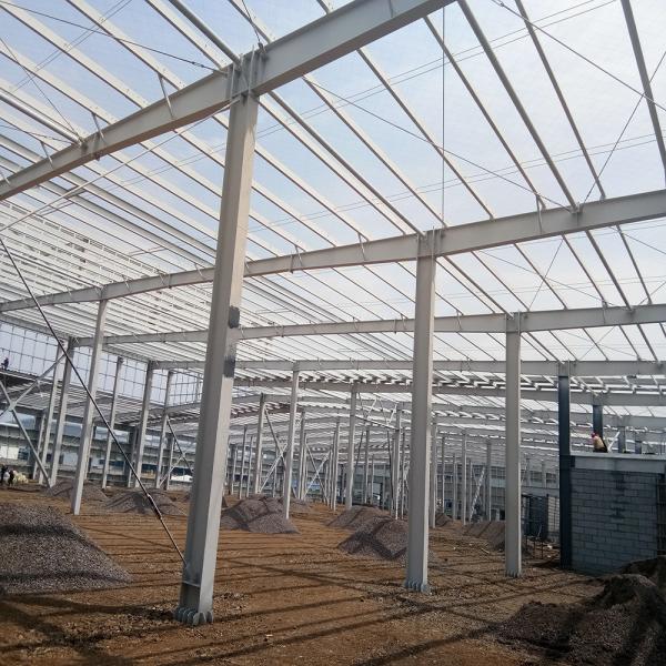 Galvanized Prefab Steel Hangar Building with Sandwich Panel Walls