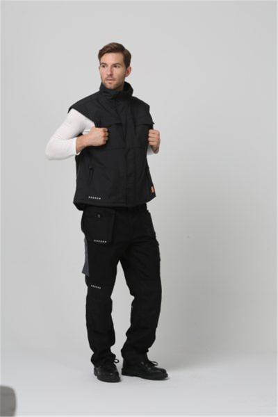 100% Polyester Lining Cold Weather Workwear 180gsm Black Winter Vest Mens