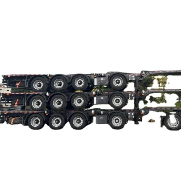 60T Max Payload Steel Container Chassis Loader Lowbed Truck Low Platform Semi-Trailer