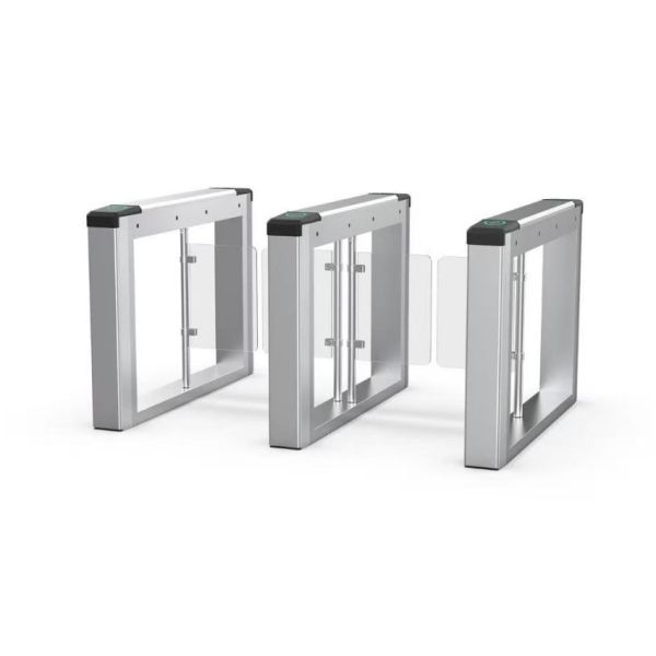 Double Waist Height Turnstile 2 Way Swing Barrier Turnstile For Supermarket