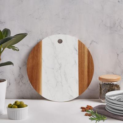 Placa de corte de Tray Marble Acacia Wood Splicing da cozinha