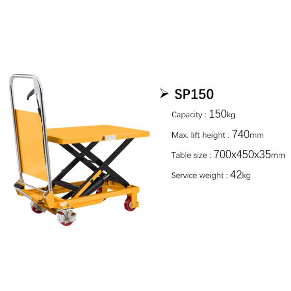 Колеса 150kg 330lbs PU гидравлические Scissor вагонетка таблицы подъема