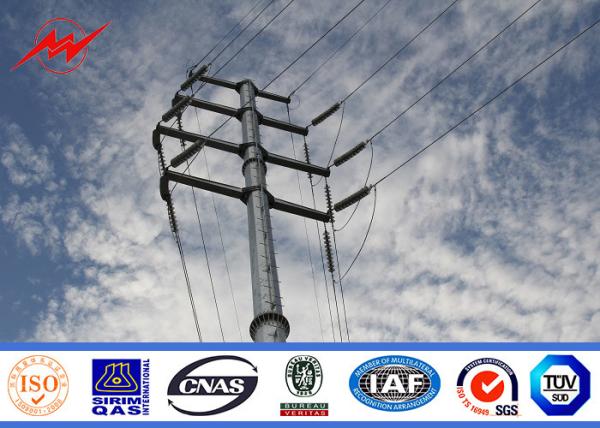 SS400 Steel 132kv Utility Power Poles Polygonal Tower Steel Octagonal Poles