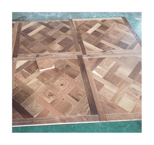 Smoked & Stained Versailles Oak Parquet Engineered Flooring,  Character Grade