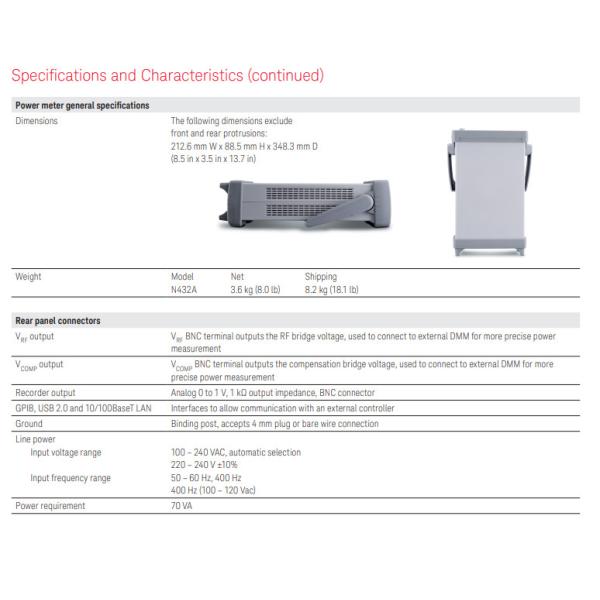 Keysight Agilent N432A Thermistor Power Meter Tested Functions for Metal and Plastic