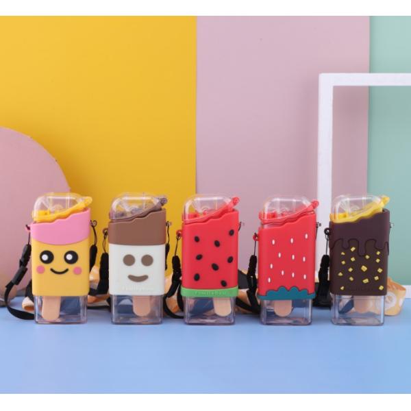 Copo dado forma bonito da garrafa de água do gelado das crianças com palha 10OZ