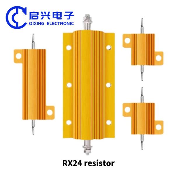 RX24 Resistente de enrolamento por fio de alta potência RXG24 300w 20 Ohm Casca de ouro de alumínio Resistente de dissipação de calor