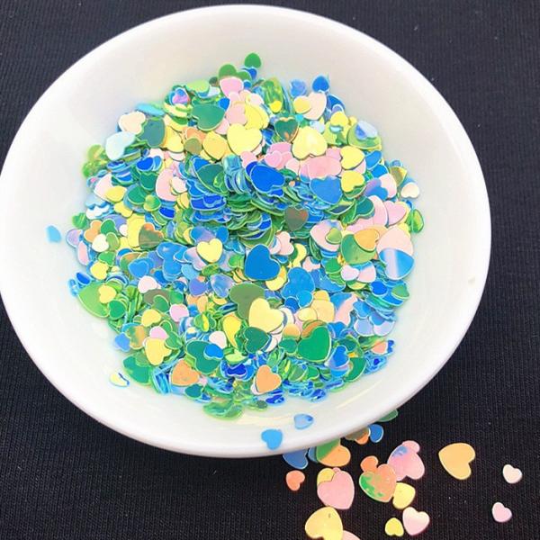 PVC Custom Heart Shape Nail Glitter Sequins Transparent Glitter for Other Holiday Supplies