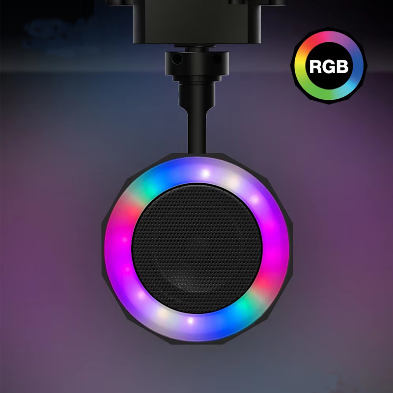 Track Rail RGB Speaker 12w Rail Adjustable Design Commercial System Lighting Speaker for Store and Showroom