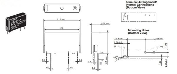 G6DS-1A-12V   Sub-miniature Relay that Switches up to 5 A OMRON Low Signal Relays DIP
