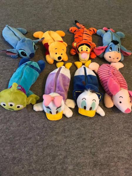 Disney Animal Head Plush Toys Pencial Bag for School 28cm
