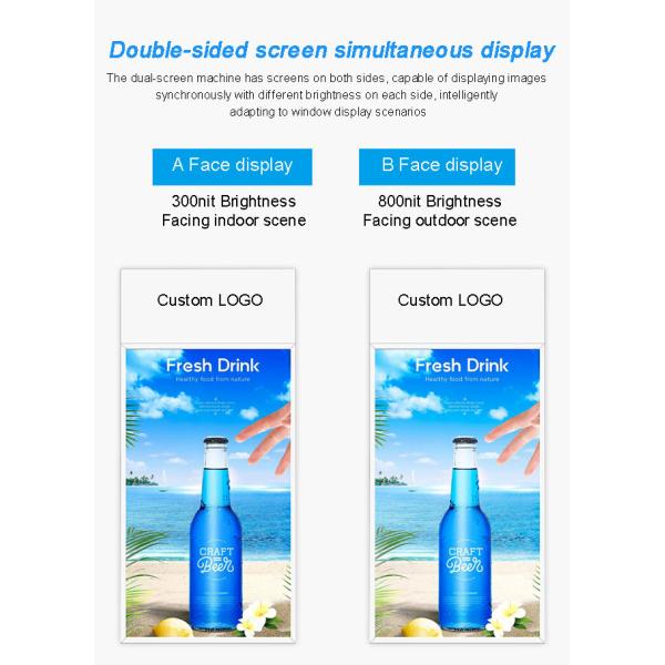 Ultra-alto brillo 2500/3000/4500 Ultra Slim 43 49 55 pulgadas montado en la pared publicidad pantalla LCD ventana de cara a la señalización digital