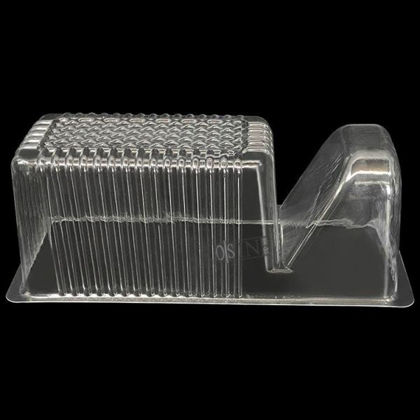 Customizable Plastic Nacho Tray 2 Cavity Rectangular Transparent PET