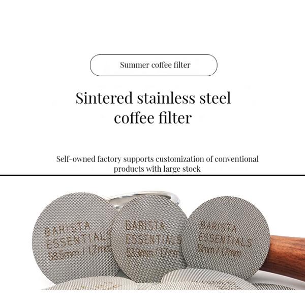 Taille personnalisée Filtre à café en acier inoxydable Taille 58 mm Maillage Surface de thé Le lait stocké
