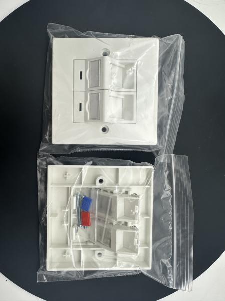 ANSHI LJ6C British Style Snap-In 2 Port Faceplate RJ45 Frame 86*86MM