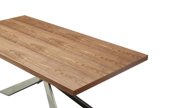 Wholesale luxury modern rectangular dining table set with wood top modern dining table set