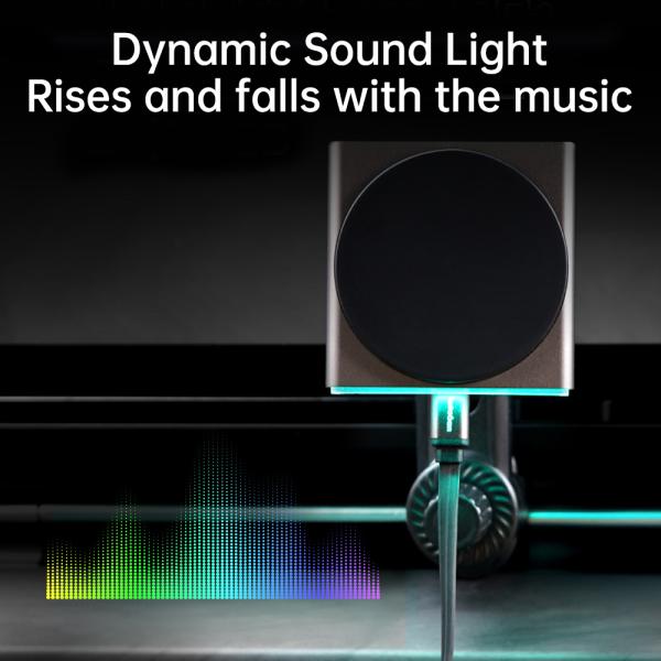 Carga rápida inalámbrica para iPhone 15 Pro Max, soporte magnético para automóvil, efecto de luz RGB de 9 colores, captación de sonido con tecnología negra