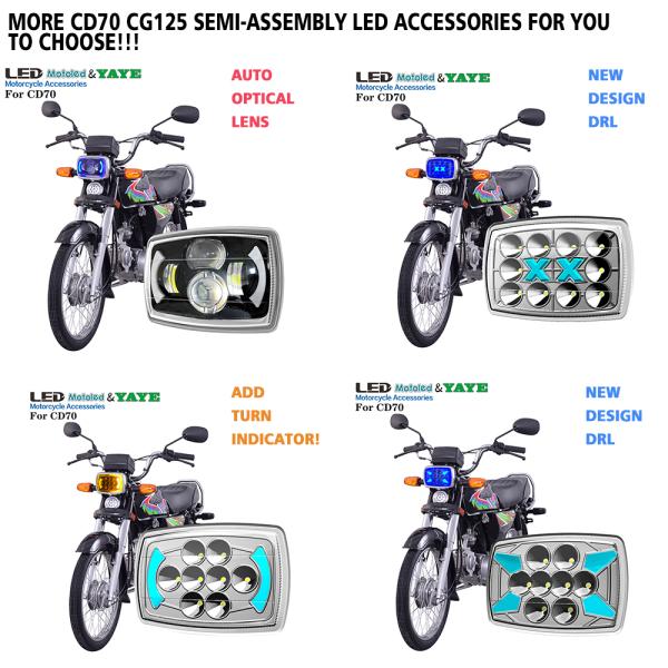 CD70 CG125 Farol LED de motocicleta de alta condutividade térmica Alumínio Casamento 12 lâmpada