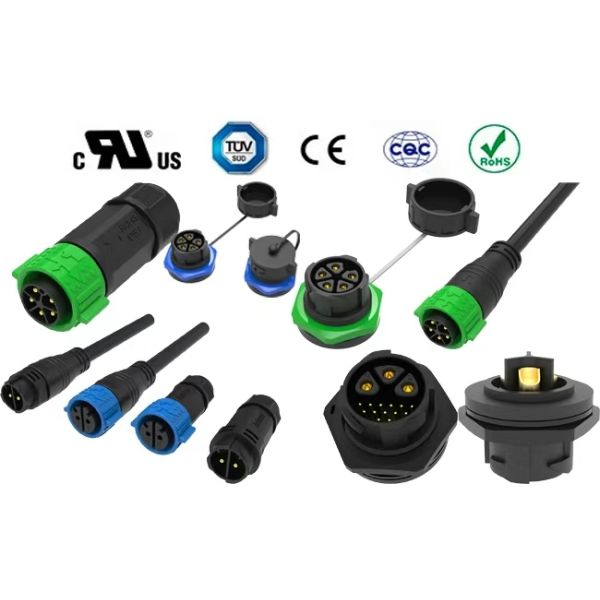 PA66 Waterproof Low Voltage Wire Connectors Quick Release M19 9 Pin Connectors
