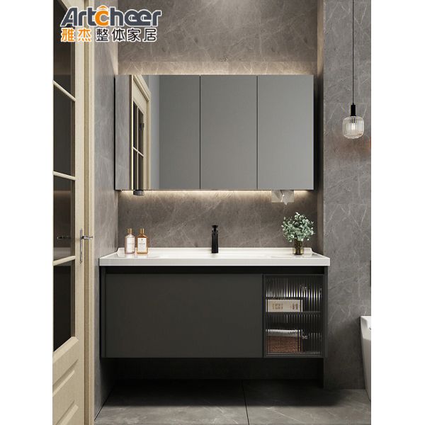 Modern Design Wall-mounted Bathroom Vanity Combo with Eco-Friendly Materials and Mirror