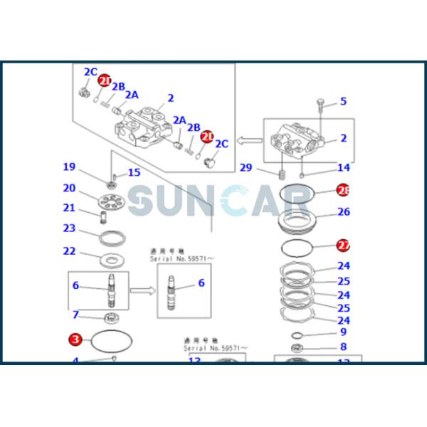 708-7T-00470 7087T00470 Service Kit Fits Excavator Komatsu Swing Motor PC60-7