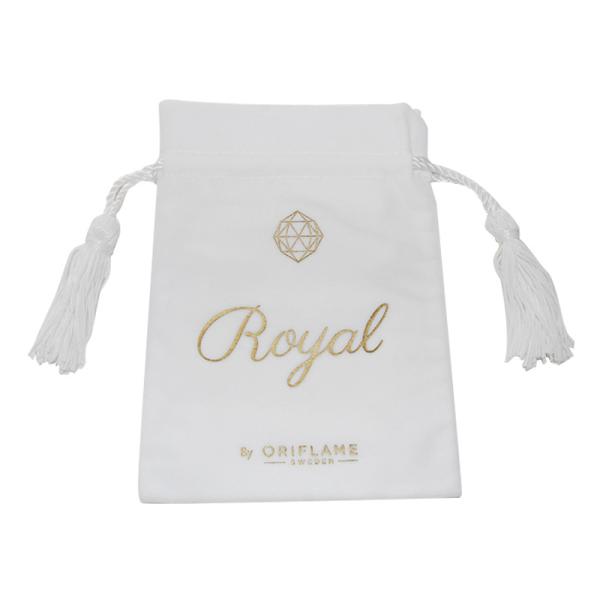 Customized Gift Pouch Bags White Luxury Felt Velvet Double Sided With Tassel