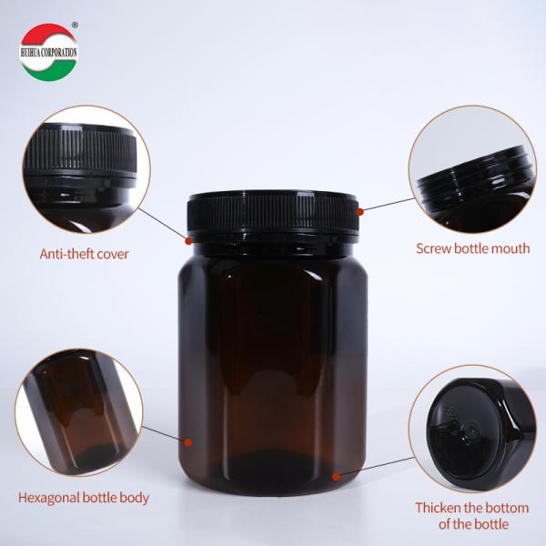 Pot à miel PET personnalisé 250g 500g 1000g transparent de qualité alimentaire