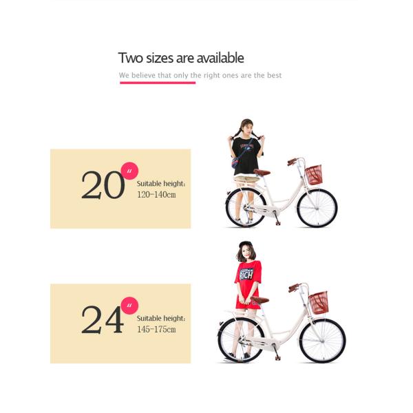 Matériau de cadre en acier au carbone Vélo pour enfants Vélo de ville de 20 pouces 24 pouces pour femme Vélo pour enfants personnalisé Vélo de loisirs rétro OEM