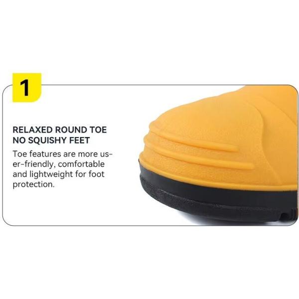 Anti ácido Safety Gumboots Capota de acero ligero Botas de goma de goma de trabajo pesado Gumboots