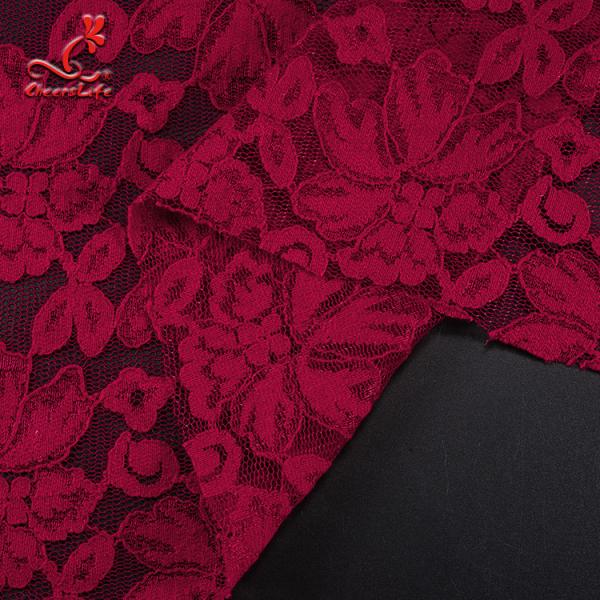 Ткань шнурка оптовых африканских французских тканей шнурка красная в запасе для одежды