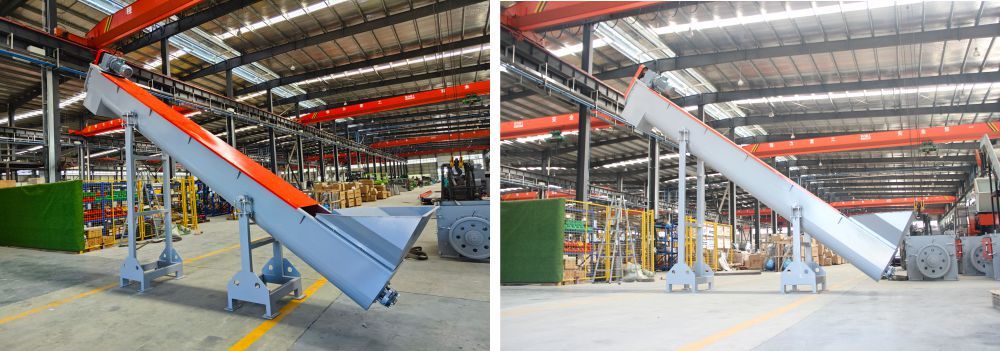 Plastic Conveyor Equipment Single Screw Conveyor 2.2kw Modular With U Shaped Trough