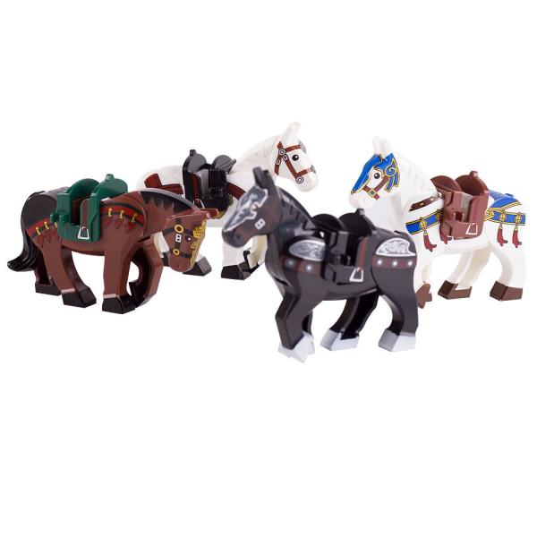 Children gifts medieval knight mount the three kingdoms war horse animal building blocks toys
