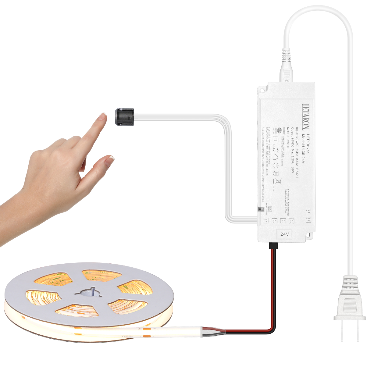 IP20 10W/M High CRI90+ LED Strip Lights Flexible Under Cabinet Lighting for Smart Home