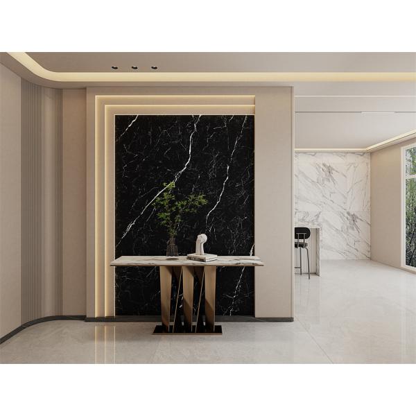 Lámina de piedra sinterizada negra mat 1600x3200mm para el comedor