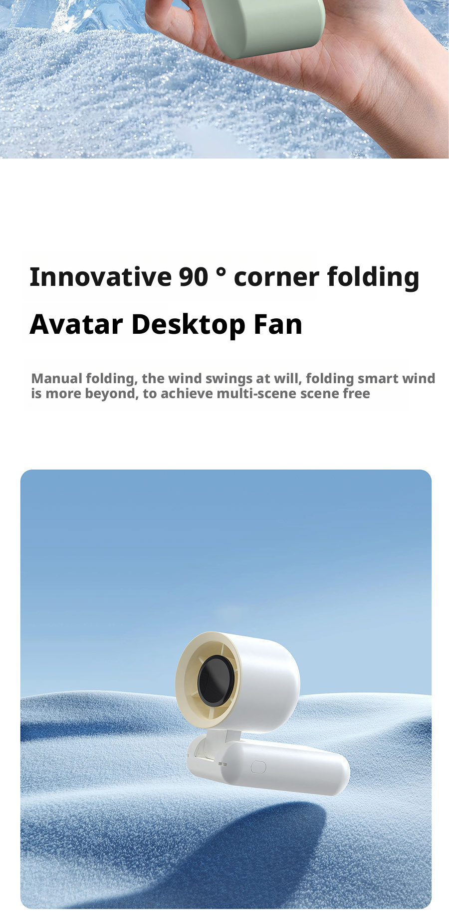 Foldable Design Mini Portable Handheld USB Fan Rechargeable High Speed Wind Fan
