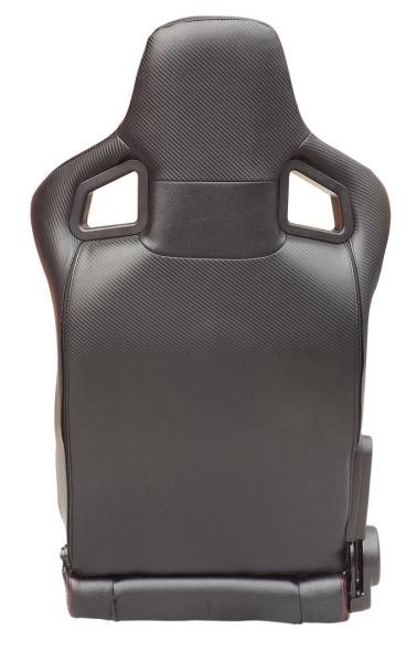 Automobile Universal Sport Racing Seats Carbon Look Red Stitching  With Double Or Single Slider
