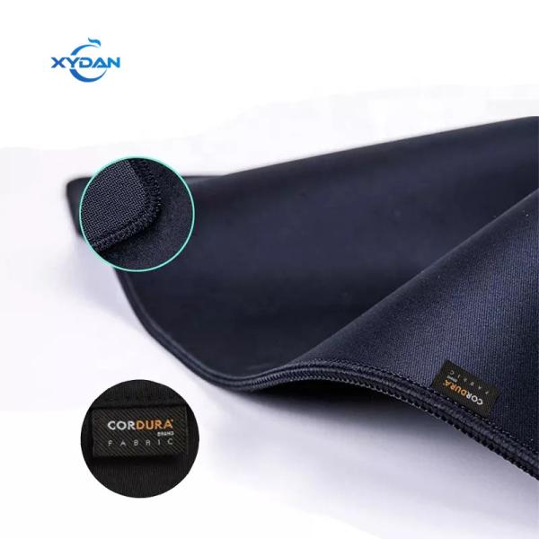 800*300*4mm Custom Waterproof Cordura Fabric Mouse Pad with Woven Label Weaving Mark