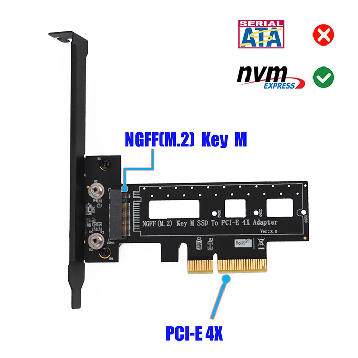 SSD M.2 NGFF PCI-E Nvme к хост-адаптеру 3,0 X4 PCI срочному с Heatsink