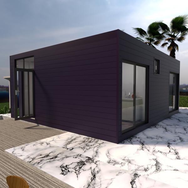 Casa de contêiner pré-fabricada de luxo impermeável com estrutura de aço galvanizado