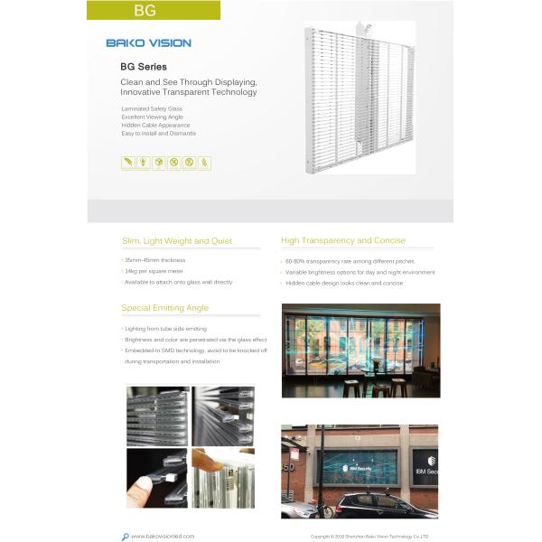 Transparent LED Display Energy-Saving Screen Outdoor LED Video Wall for Advertising / Stage Performance